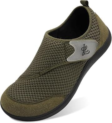 L-RUN Mens Wide Walking Shoes Breathable Barefoot Shoe Wide Width Feet Adjustable Zero Drop Shoes Non-Slip Casual Sneakers on Amazon.ae - Price Tracker