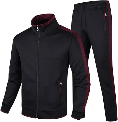 Men's Casual Tracksuit Long Sleeve Sweatsuit Athletic Set Full Zip Running Jogging Sports Jacket and Pants on Amazon.ae - Price Tracker