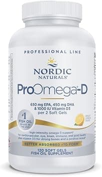 Nordic Naturals Proomega-D - Fish Oil, 650 Mg Epa, 450 Mg Dha, 1000 Iu Vitamin D3 Cholecalciferol, Support For Cardiovascular, Neurological, Eye, And Immune Health*, Lemon Flavored, 120 Count على Amazon.ae - متتبع الأسعار