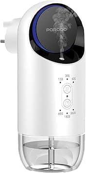 Porodo Wall Plug In Essential Oil Diffuser Machine, Waterless Scent Diffuser with 120ml Oil Capacity, Nebulizing Essential, Adjustable Mist Timer, 200-250m³ Wide Coverage, Electric Aroma Diffuser on Amazon.ae - Price Tracker