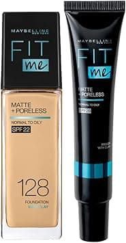 MAYBELLINE Fit Me Regime Kit- Fit Me Matte & Poreless Primer+ Fit Me Foundation Shade 128 on Amazon.ae - Price Tracker
