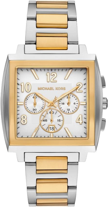 Michael Kors MK9240 Rhys Chronograph Two-Tone Wristwatch for Men, 41 mm Case Size, White/Silver on Amazon.ae - Price Tracker