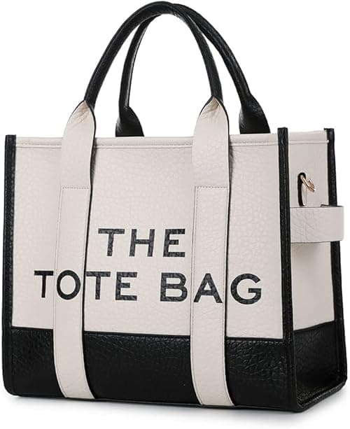 PU Leather Tote Bag for Women, Large Capacity Women's Leather Totes Bag with Thin Adjustable Strap Double Color Top-handle Bag Crossbody Tote Bags Purse 33cm on Amazon.ae - Price Tracker