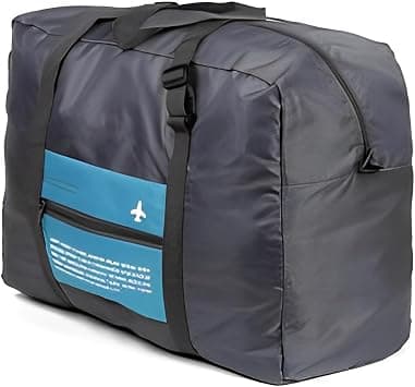 Foldable Travel Duffel Bag, 32 Liter Waterproof Lightweight Carry-on Bags, Nylon Cabin Hand Luggage, Gym Bag, Hospital Handbag, Airplane Suitcase Organizer for Overnight, Holiday, Shopping, Outing on Amazon - Best Deal Finder