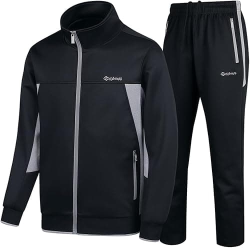 Men's Casual Tracksuit Long Sleeve Sweatsuit Athletic Set Full Zip Running Jogging Sports Jacket and Pants on Amazon.ae - Price Tracker