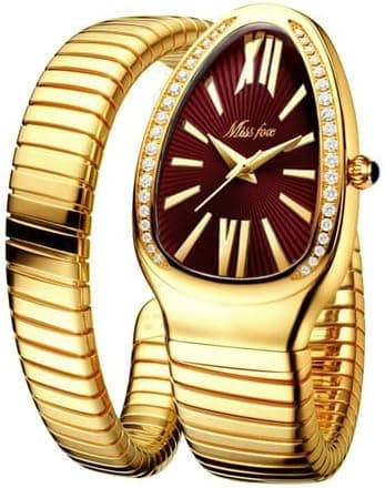 WatchAE - Miss Fox Brand Bracelet Watch for Women Ladies Luxury Fashion Waterproof Gold Snake Shape Quartz Wrist Watches Clock Relojs on Amazon.ae - Price Tracker