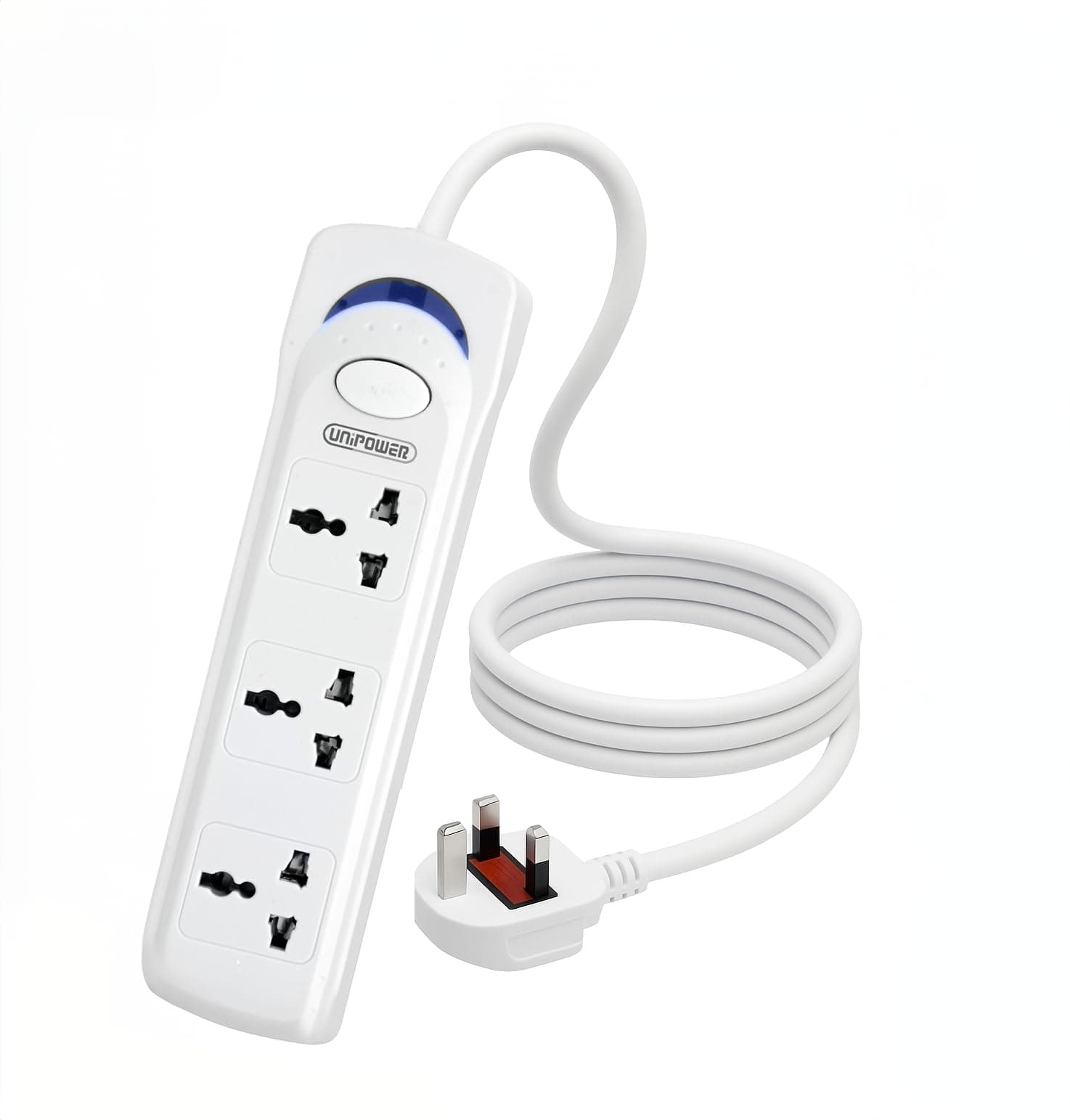 UNIPOWER 3-in-1 Power Socket EX-1242 with 3 Way Outlets – 3 Meter Extension Cord, Universal Multi Plug Power Strip with Overload Protection, White on Amazon.ae - Price Tracker