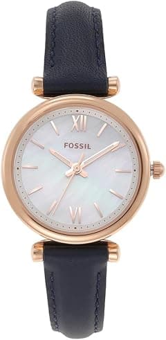 Fossil Carlie Mini Women's Mother Of Pearl Dial Leather Strap Analog Watch - Amazon.sa Price Tracker