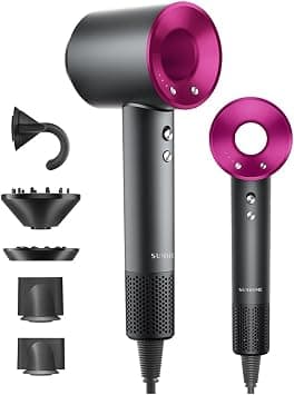 Supersonic Hair Dryer with Diffuser Negative Ion Blow Dryer 110, 000 RPM Brushless Motor 3 Heat Settings High-Speed Fast Drying Professional Hair Dryer with 5 Attachments - متتبع أسعار Amazon.sa