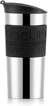 Bodum Stainless Steel Travel Mug 0.35L With Non Slip Silicone Sleeve - Black on Amazon.ae - Price Tracker