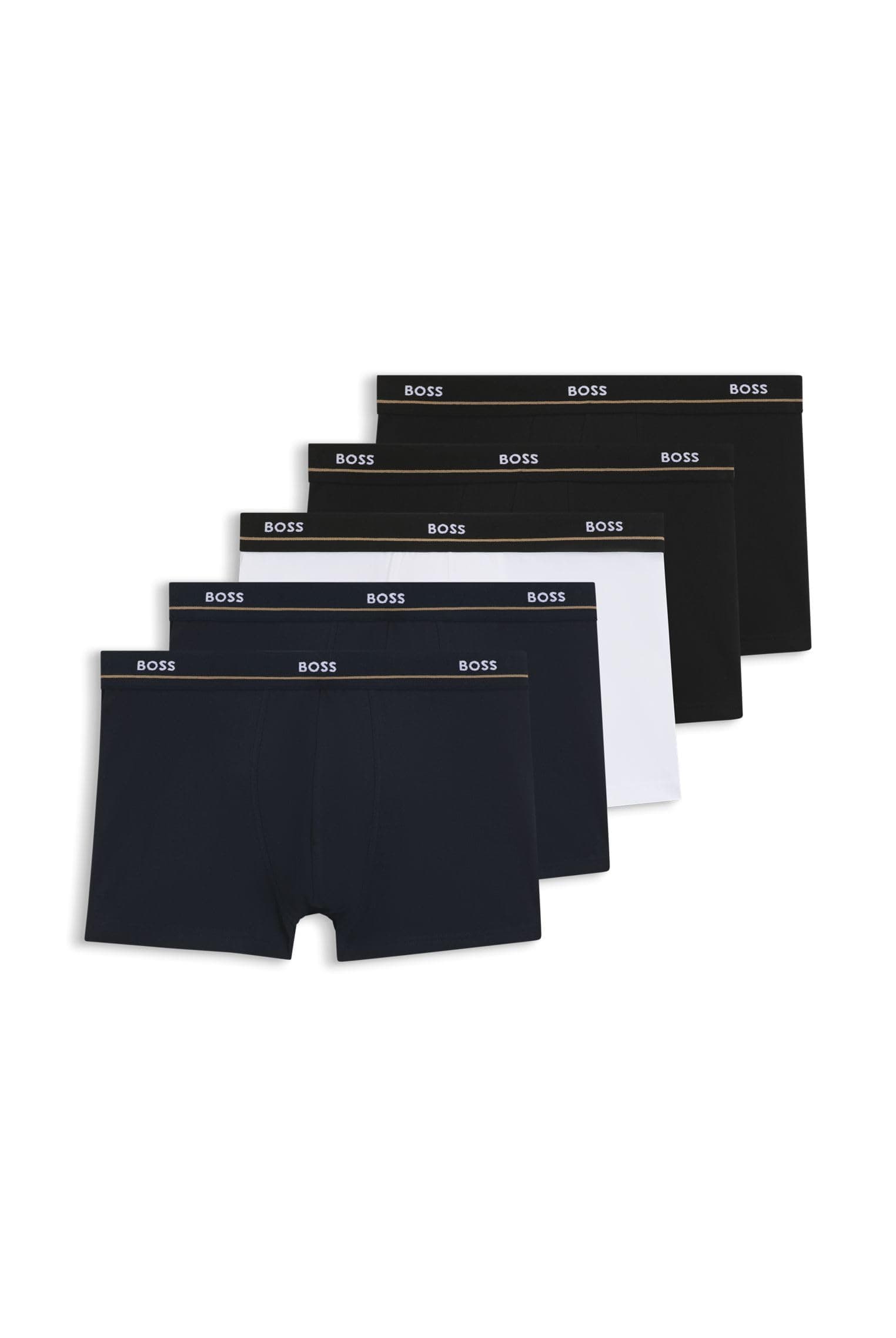 BOSS Mens Trunk 5P Essential Five-Pack of Stretch-Cotton Trunks with Logo waistbands on Amazon.ae - Price Tracker