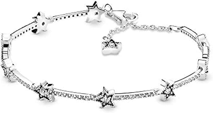 Pandora Passions Star sterling silver bracelet with clear cubic zirconia - متتبع أسعار Amazon.sa