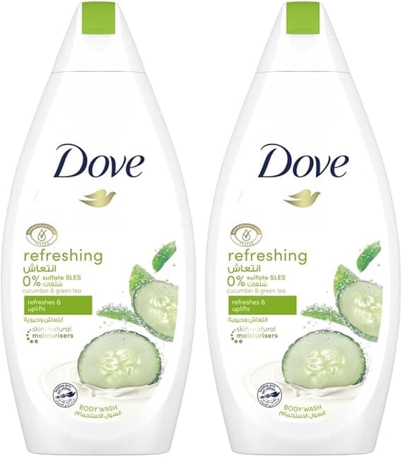 DOVE Refreshing Body Wash, for instant nourishing, Cucumber and Green Tea, No Sulfates or Parabens, 500ml x 2 on Amazon.ae - Price Tracker