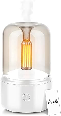 Hermily Candlelight Essential Oil Diffuser, 120ml Ultrasonic Aromatherapy Diffuser with Warm Flickering Candle Light, Portable Humidifier, Auto Power-Off Protection for Relaxation & Sleep on Amazon.ae - Price Tracker
