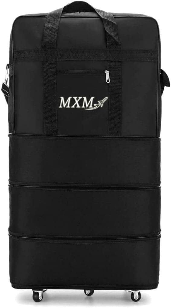 M X M Travel Moving Trolley Luggage Foldable Bag with Wheels XX-Large 30kg/120L – Waterproof Zipper Extendable Duffel Organizer Bag (Black-A) on Amazon.ae - Price Tracker