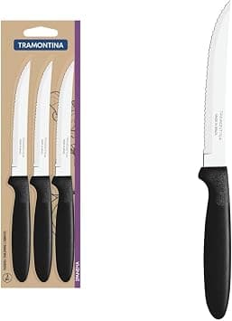 Tramontina Ipanema Stainless Steel Steak Knife Set with Black Polypropylene Handles 3-Piece on Amazon.ae - Price Tracker