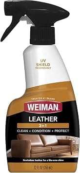 Weiman Leather Cleaner and Conditioner for Furniture - Cleans Conditions and Restores Leather Surfaces - UV Protectants Help Prevent Cracking or Fading of Car Seats, Shoes, Purses, 12 oz (355ml) on Amazon.ae - Price Tracker