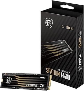 MSI SPATIUM M480 PCIe 4.0 NVMe M.2 2TB Internal SSD "3D NAND, Read: upto 7000MB/s, Write: upto 6800MB/s, Black" on Amazon.ae - Price Tracker