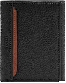 Fossil Men's Leather Trifold Wallet for Men, Huntington Black, One Size, Trifold Wallet on Amazon.ae - Price Tracker