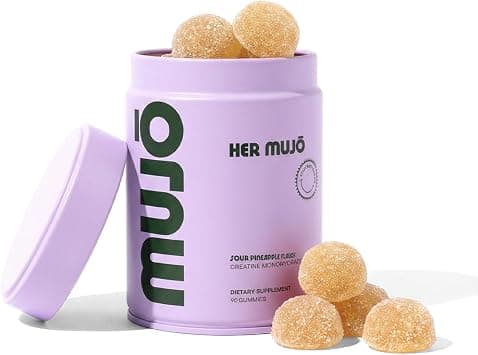 Mujō wellness Creatine Monohydrate Gummies - Up to 5g Daily Dose, 1.25g Per Gummy, Third-Party Tested, Sour Pineapple, Vegan, Gluten-Free, Non-GMO, 90 Count. على Amazon.ae - متتبع الأسعار