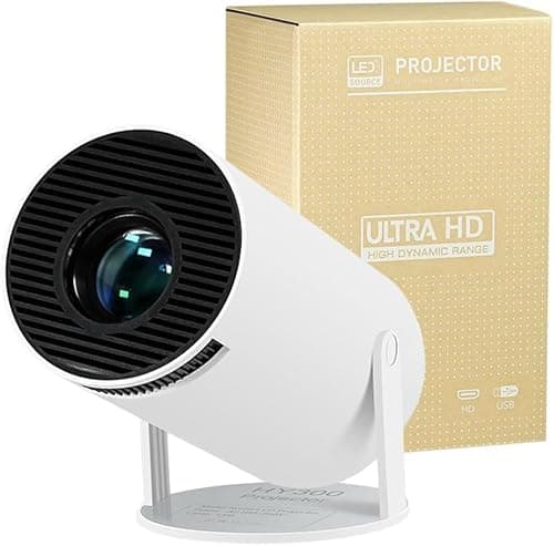 HY300 PRO Mini Portable Projector, Support 4K 1080P with Dual-Band WIFI6 5G Wireless 5.0 Bluetooth Android 11,160 ANSI,180° Rotatable, Auto Keystone Correction, 35"-130" Screen Video Projector على Amazon.ae - متتبع الأسعار