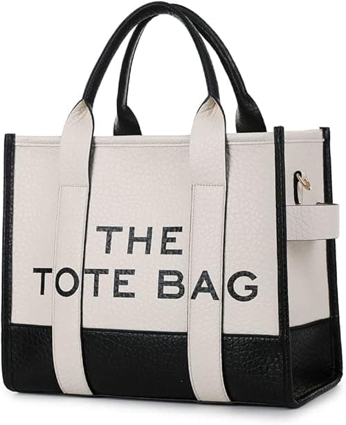 PU Leather Tote Bag for Women, Large Capacity Women's Leather Totes Bag with Thin Adjustable Strap Double Color Top-handle Bag Crossbody Tote Bags Purse 33cm on Amazon.ae - Price Tracker