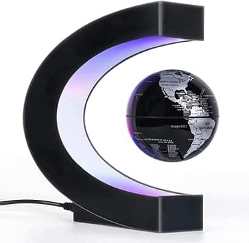 eWINNER Magnetic Levitation Floating World Map Globe with LED Light Cool Gadgets Decor Fixture Floating Globes & Shade/Antigravity Cool Tech Gifts for Home Office Desk Decoration & Teaching (Black) on Amazon.ae - Price Tracker
