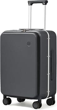 mixi Luggage Suitcase with Spinner Wheels, 24'' Checked Travel Luggage Aluminum Frame PC Hardside with Cover - Rock Gray على Amazon.ae - متتبع الأسعار