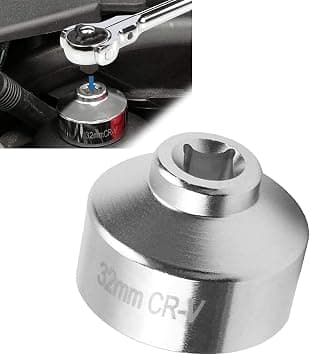 TERRIFI Automotive 32mm 6-point Oil Filter Wrench, 3/8" Drive Low-profile Oil Pan Disassembly Tools, Oil Pan Filter Special Socket Wrench, Universal Remove Cars with 32mm Oil Filter Cap (Silver) على Amazon.ae - متتبع الأسعار