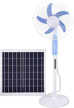 Rechargeable Solar Fan, DC Motor Quiet 16 Inch Pedestal Fan Oscillating Movement Fan Head 3 Speed with Solar Panel Rechargeable Standing Fan for Office Home Outdoor Camping (With Usb port) on Amazon.ae - Price Tracker