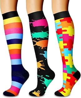 3 Pack Medical Compression Socks-Compression Socks For Women and Men Circulation -Best for Running,Nursing,Athletic - متتبع أسعار Amazon.sa