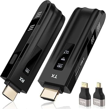 Oasisgalore Upgraded Wireless HDMI Transmitter & Receiver, 4K Decode 1080P Output, Dual 2.4G/5G, Plug & Play for PC, Laptop, Camera, HDTV, Projector on Amazon.ae - Price Tracker