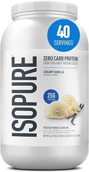 Isopure Zero Carb Whey Protein Isolate Powder with Vitamin C and Zinc for Immune Support, 25g Protein, and Keto Friendly - Creamy Vanilla, 3 Lbs ,41 Servings (1.36 kg) on Amazon.sa - Price Tracker