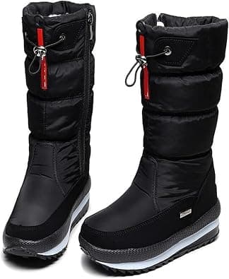 Winter Snow Boots for Women,Comfortable Outdoor Thick Plush Waterproof Non-Slip Fur Lined Frosty Snow Boots,Mid Calf Booties Waterproof Outdoor Snow Boots on Amazon.ae - Price Tracker