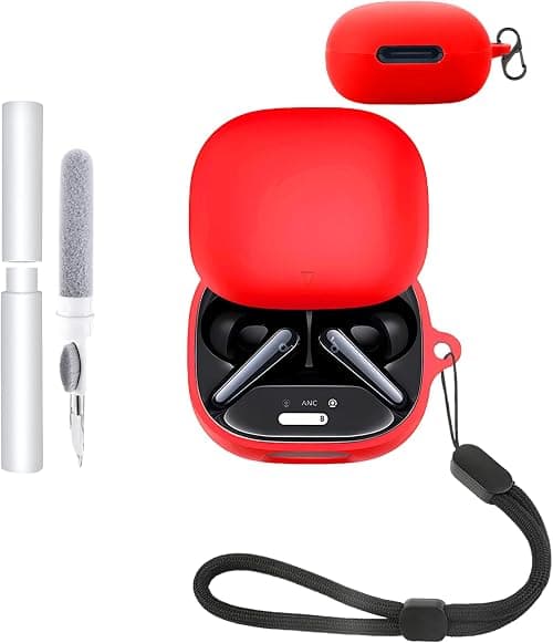 Silicone Protective Case for Soundcore Liberty 4 Pro Earbuds - Durable and Eco-Friendly Bluetooth Earphone Cover with Precise Holes - Shock-proof, Comfortable Touch - Red on Amazon.ae - Price Tracker