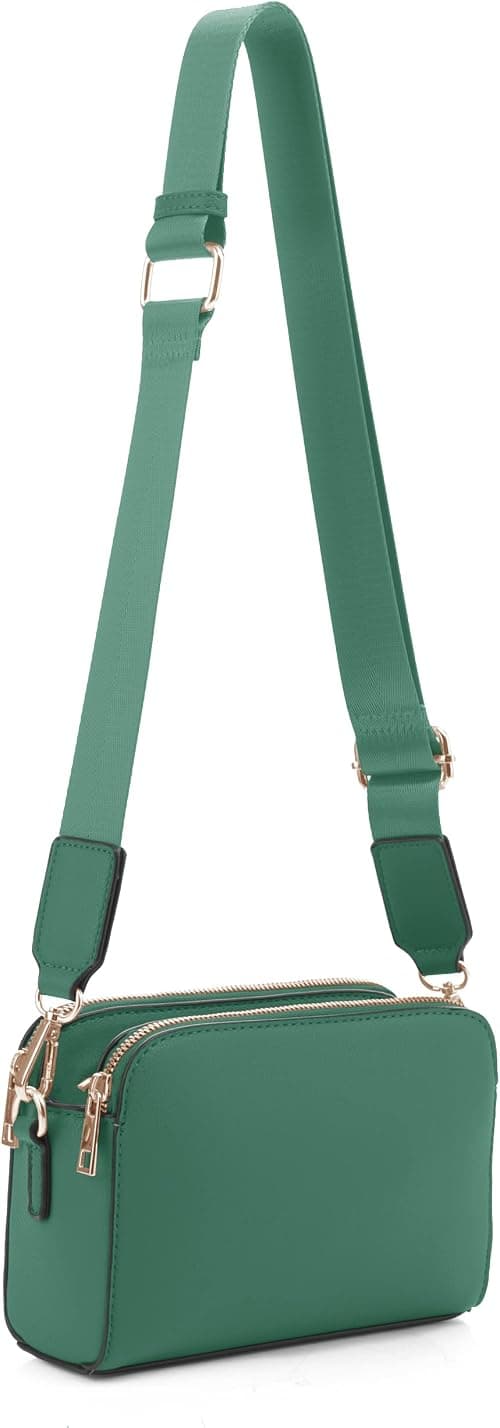 EVVE Crossbody Bags for Women Trendy Triple Zip Small Crossbody Camera Bag Purse with Wide Guitar Strap on Amazon - Best Deal Finder
