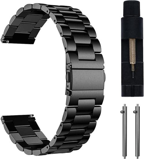 22 mm Metal Bracelet for Amazfit Helio Strap/Amazfit Balance 2/Balance/Bip 6/Bip 5/5 Unity/Cheetah Pro/GTR 4/GTR 3 Pro, Stainless Steel Business Bracelets for Men Women on Amazon.ae - Price Tracker