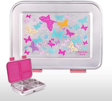 Leakproof Lunch Box - Stainless Steel Lunch Box with 3 Compartments, Leakproof Design, Meal Box for Kids and Adults, Ideal for Work, School and Travel (Butterfly) on Amazon.ae - Price Tracker
