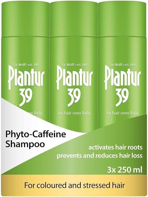 Plantur 39 Caffeine Shampoo For Coloured & Stressed Hair I Specially for Women 40+ I Strenghtens Hair Roots I Reduces Perimenopausal Hair Loss I Made in Germany (3 x 250 ml) على Amazon.ae - متتبع الأسعار