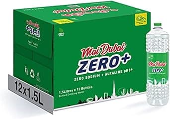 Mai Dubai Zero 1.5L x 12 Bottles – Drinking Water | Zero Sodium | Alkaline pH8+ | Pure Hydration for Optimal Wellness | 100% Solar-Powered | Dubai’s Most Preferred Local Brand on Amazon.ae - Price Tracker