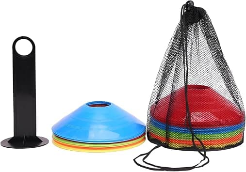 100PCS Football Training Logo Disc Set with Storage Stand & Net Bag – 5 Colors Training Logo Cones to Boost Dribbling & Agility – for Soccer, Basketball, Volleyball on Amazon.ae - Price Tracker