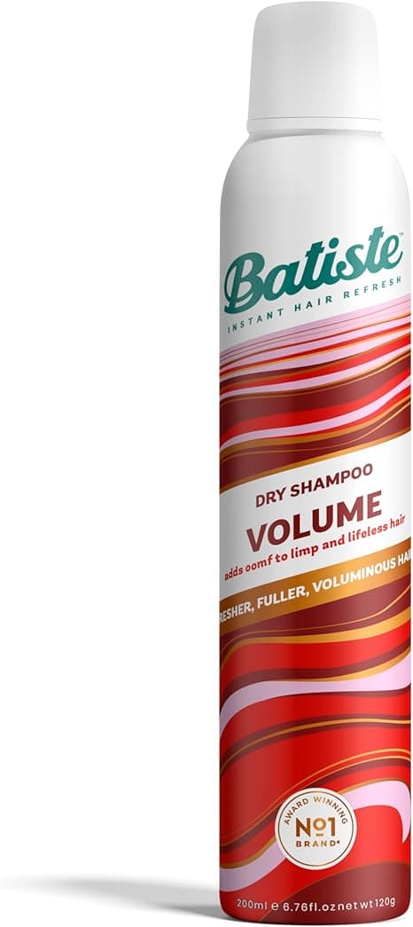 Batiste Volume Dry Shampoo for Fresher, Fuller & Lifeless Hair, Quick Fix, Pro Tip, Feel Fabulous in 4- Shake, Spray, Massage, Removes Oil from Roots, 200ml on Amazon.ae - Price Tracker
