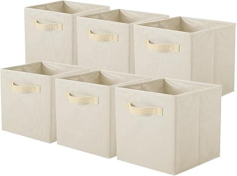 PowerKing Fabric Storage Box Organiser 6 Foldable Storage Container Storage Box, Cube, Beige - Amazon.sa Price Tracker