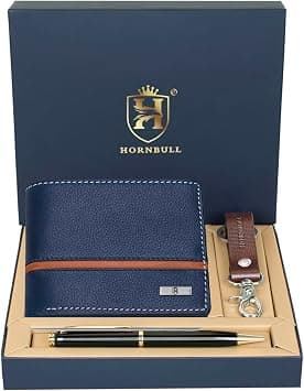 HORNBULL Denial Men's Leather Wallet Gift Set, Navy, Casual on Amazon.ae - Price Tracker