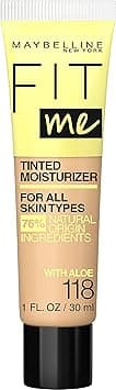 Maybelline Fit Me Tinted Moisturizer, Fresh Feel, Natural Coverage, 12H Hydration, Evens Skin Tone, Conceals Imperfections, for All Skin Tones and Skin Types, 118, 1 fl. oz. on Amazon.ae - Price Tracker