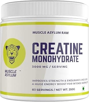 Muscle Asylum Creatine Monohydrate Powder 250 Gm,83 Servings Boosts Athletic Performance Micronized & Instantized Fuels Muscles Provides Energy Support Heavy Workout Recovery Unflavoured,1 Count on Amazon.ae - Price Tracker