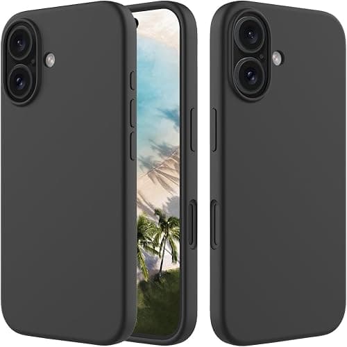 EMODIL iPhone 16 Case - Black Matte Silicone Shell Cover - Slim Fit - Wireless Charging Compatible on Amazon - Best Deal Finder