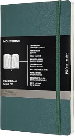 Moleskine PRO Notebook, Soft Cover, Large (5" x 8.25") Professional Project Planning, Forest Green, 192 Pages - متتبع أسعار Amazon.sa