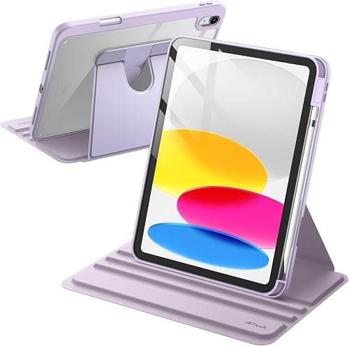 JETech 360° Rotating Case for iPad (A16) 11th/10th Gen, Light Purple | Cover for 2025/2022 Model, Multi-Angle Stand, Clear Back, Auto Wake/Sleep, Pencil Holder, Full Protection على Amazon.ae - متتبع الأسعار