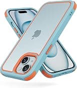 MobNano Compatible with iPhone 15 Case, with Multicolor Protective Shockproof Bumpers, Crystal Clear Not Yellowing Anti-Scratch Hard PC Back & Soft Silicone TPU Frame Cover - Blue/Orange - Amazon.ae Price Tracker